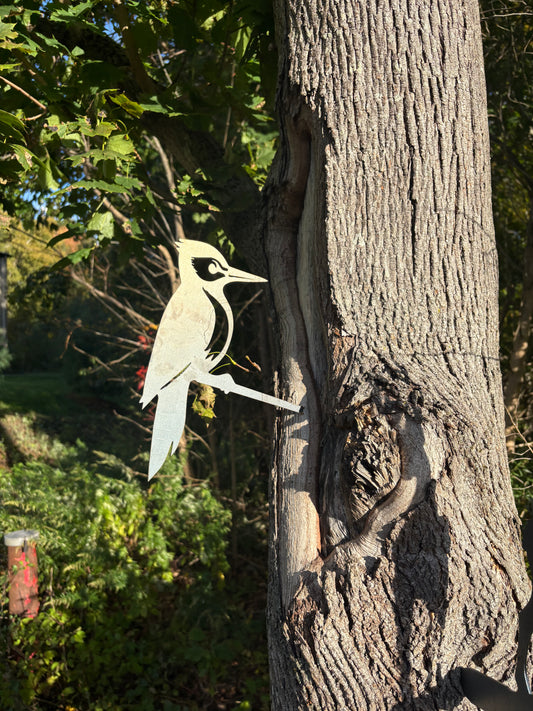 Woodpecker Tap-In Tree Stake – Corten® Steel Garden Art