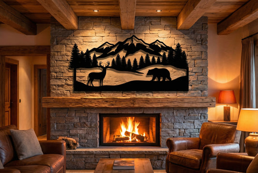 Mountain Wildlife Metal Wall Art