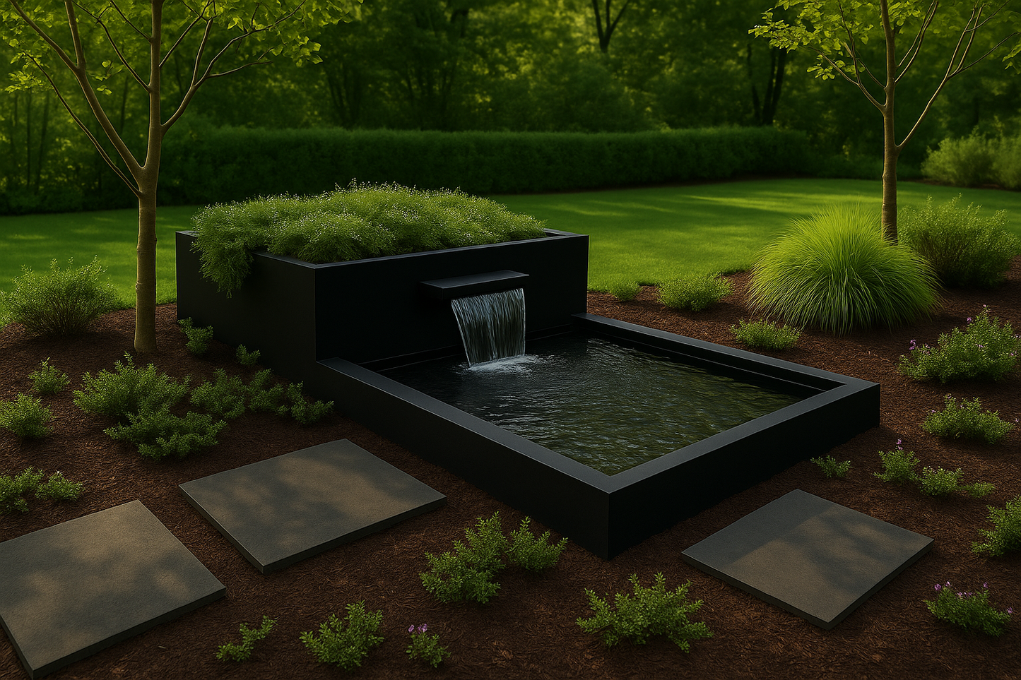 CascadeForm Laser-Cut Steel Water Feature