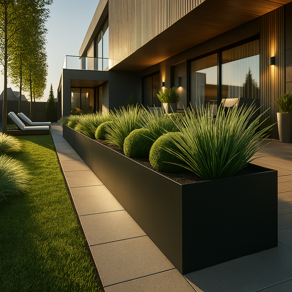 Thin Edge Profile Metal Planter