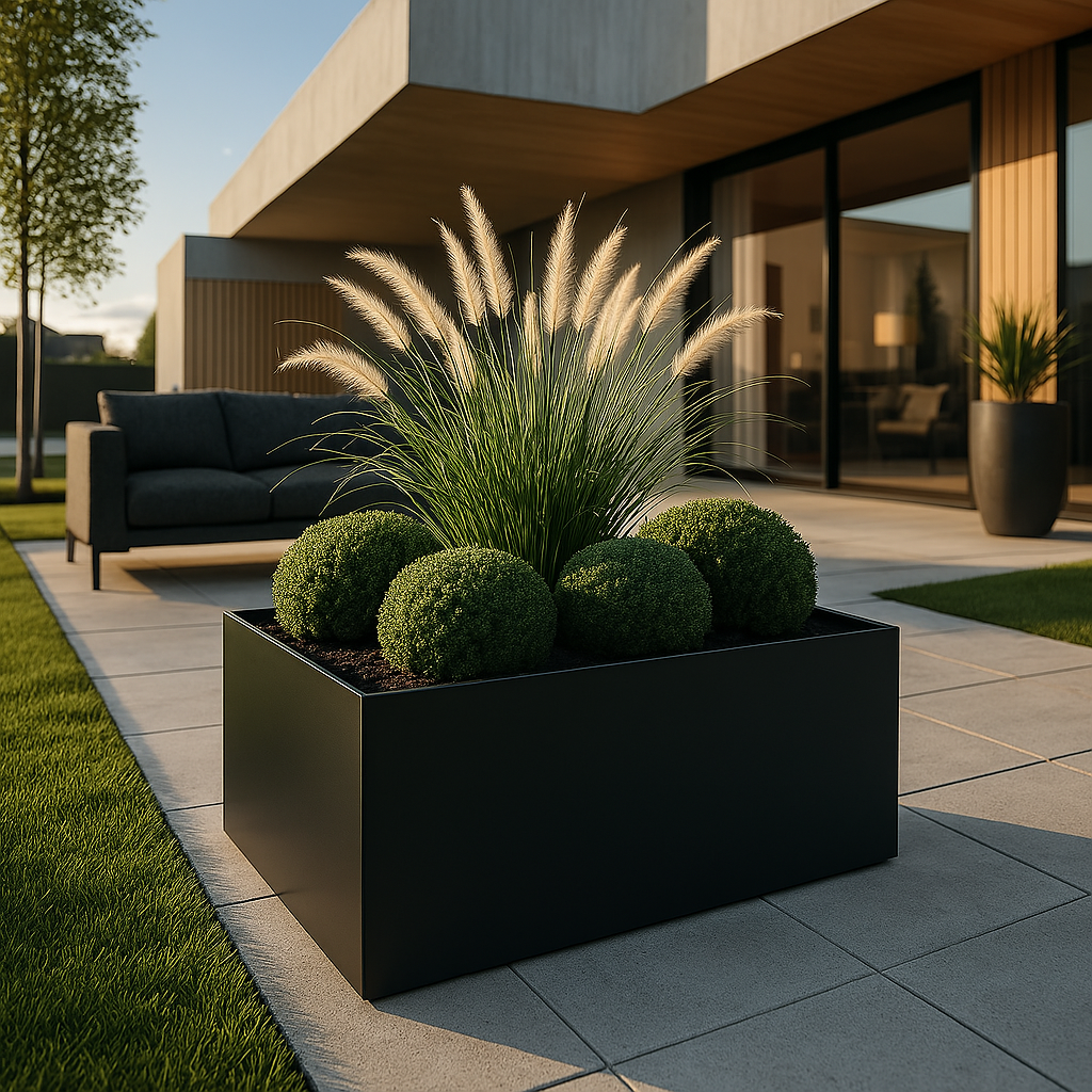 Thin Edge Profile Metal Planter