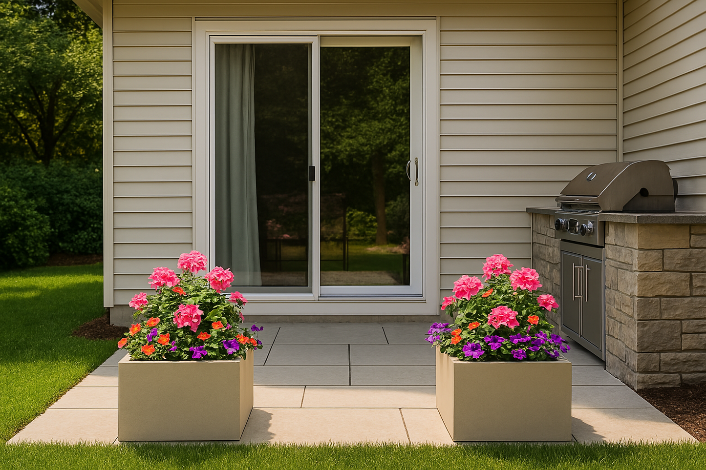 Thin Edge Profile Metal Planter