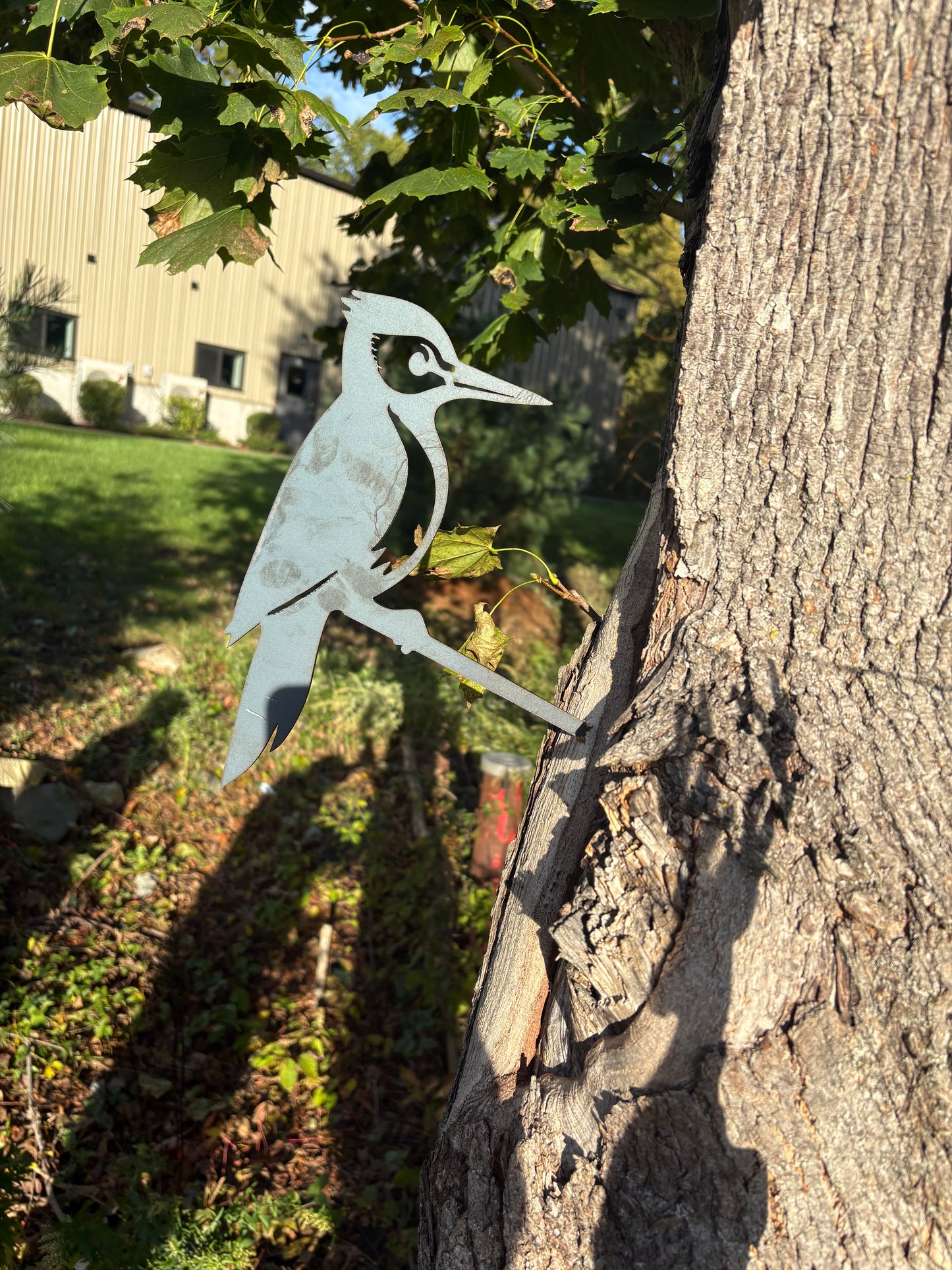 Woodpecker Tap-In Tree Stake – Corten® Steel Garden Art