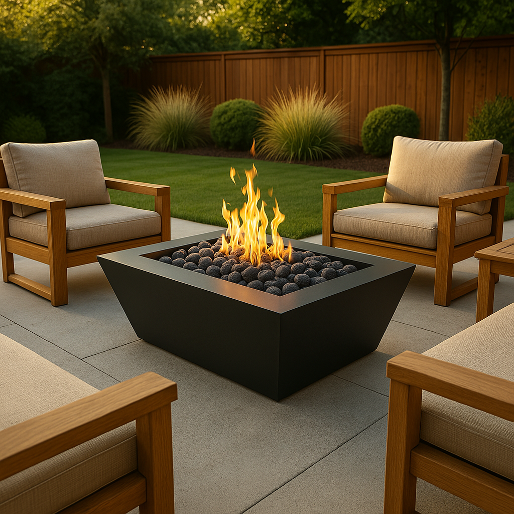 ForgeFlame Modern Steel Outdoor Fireplace