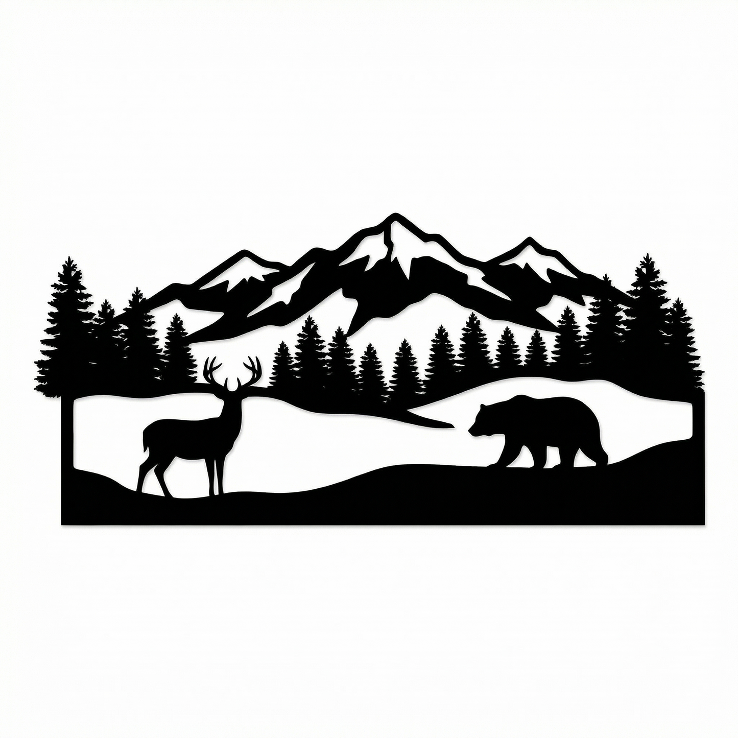 Mountain Wildlife Metal Wall Art