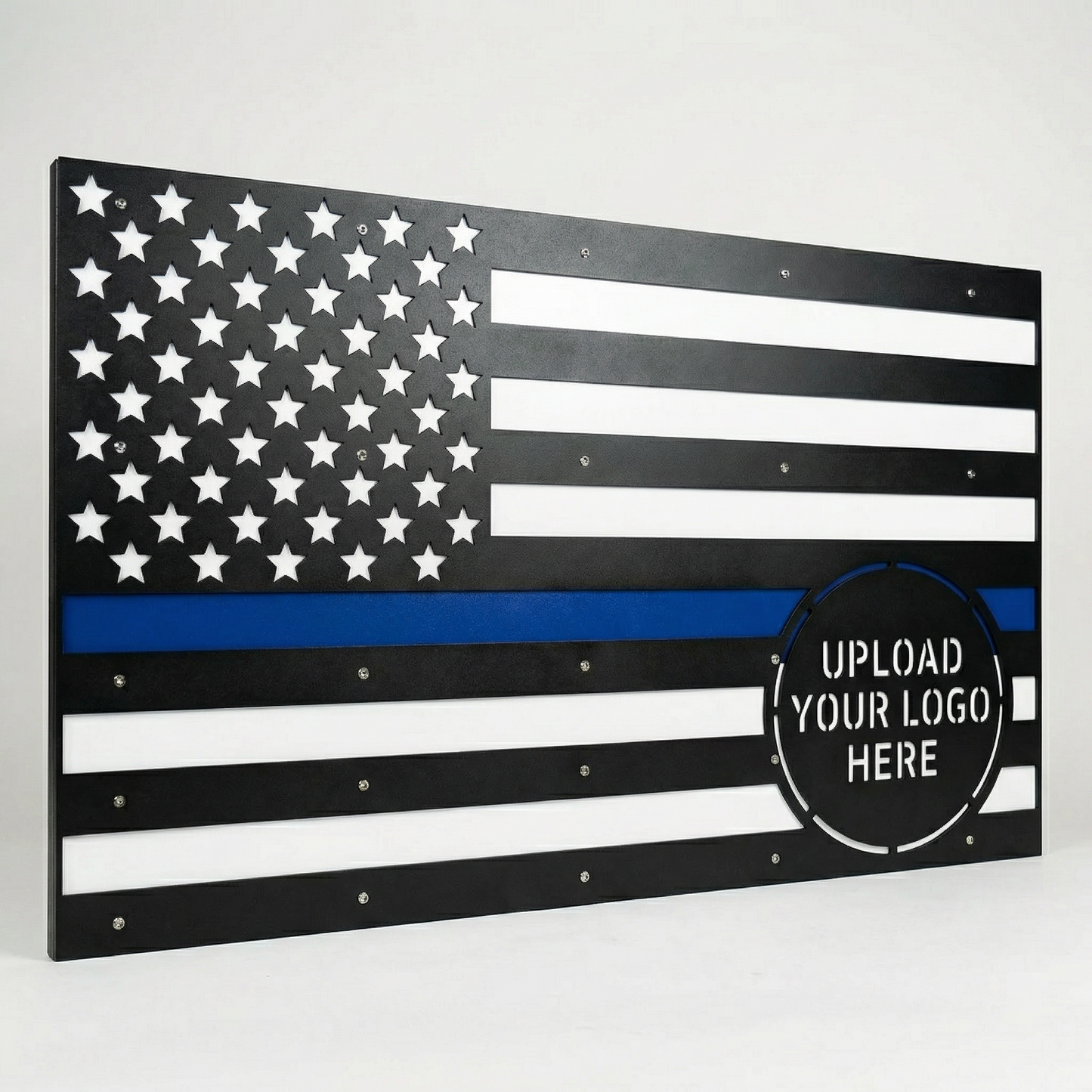 Police Custom Metal Flag – Upload Your logo
