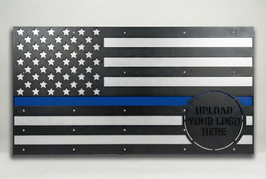 Police Custom Metal Flag – Upload Your logo