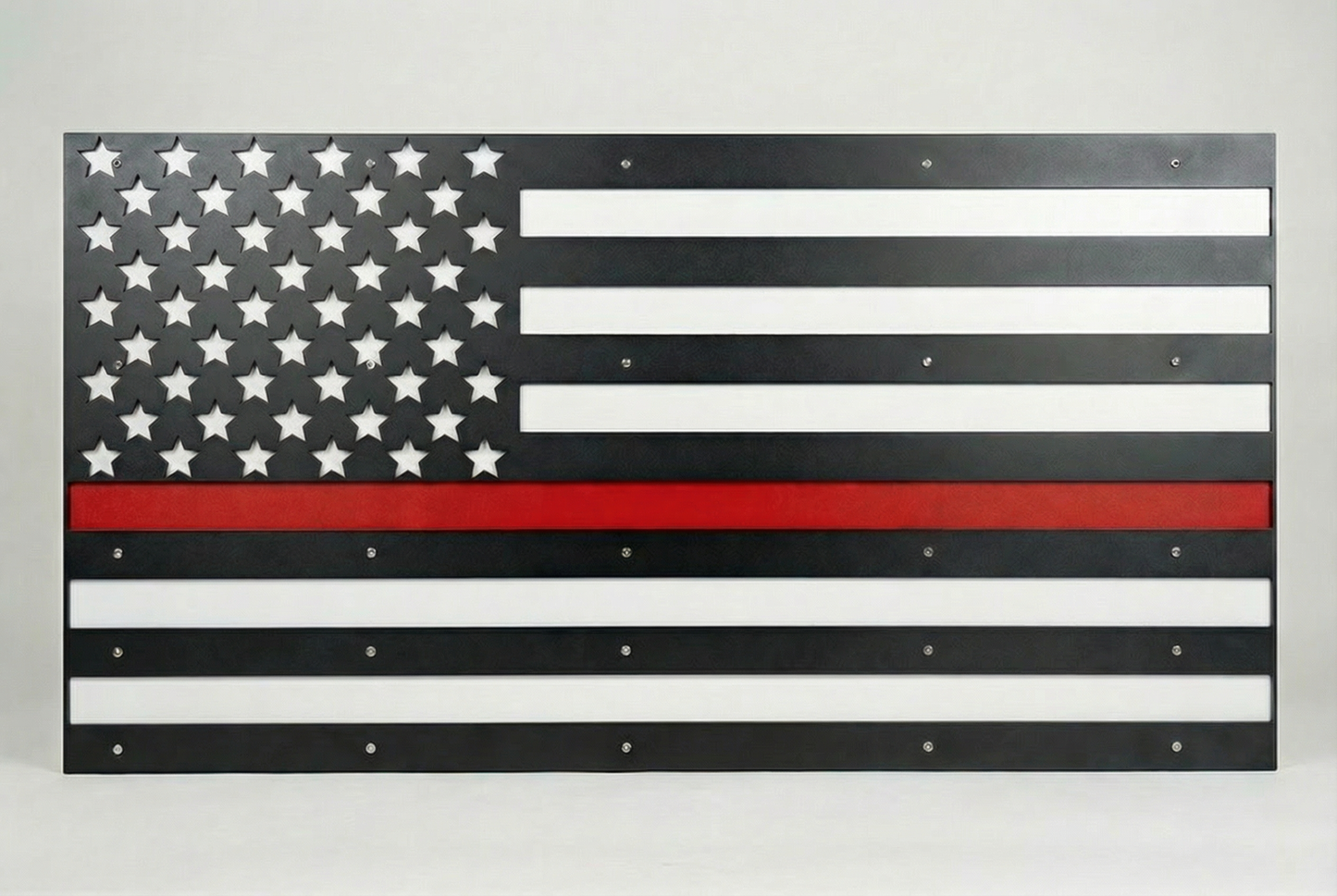 Custom Firefighter Metal American Flag – Upload Your Logo